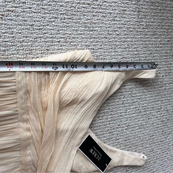 J Crew Bridesmaid Dress Heidi Silk Chiffon Ivory Champagne Size 10 Tall NEW - Picture 4 of 14